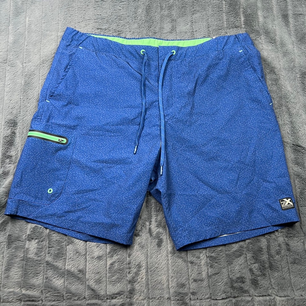 ZeroXposur Mens Swim Trunks XL Blue Pattern Stretch UPF 50+ Recycled A88231S